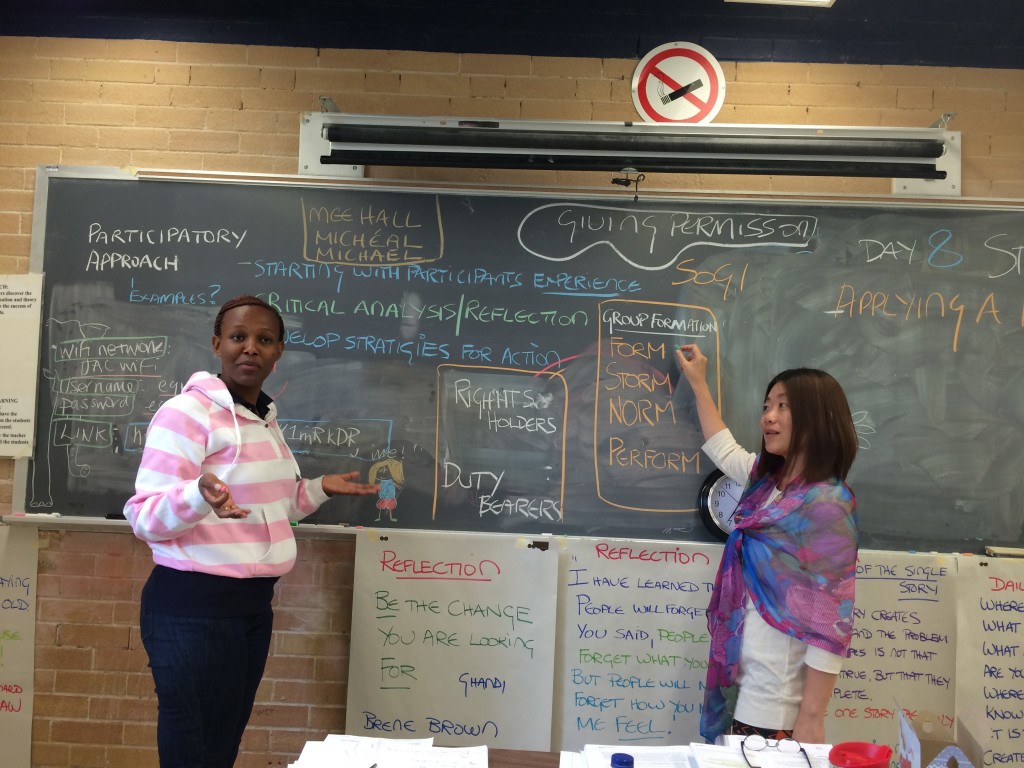 Participants in action in the classroom 