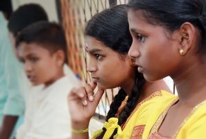 Children and youth in Sri Lanka during an Equitas human rights education training to promote religious harmony in Sri Lanka 