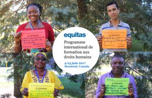 Quatre participants du Programme international de formation aux droits humains d'Equitas
